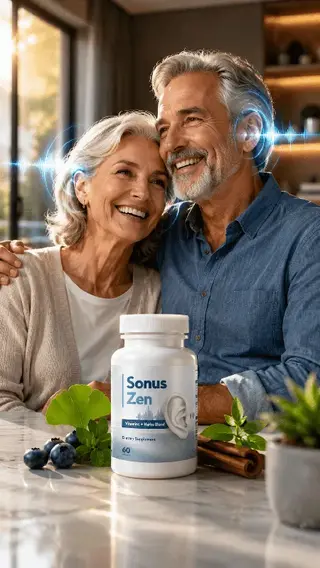 SonusZen natural tinnitus relief and hearing support capsule with six botanical compounds